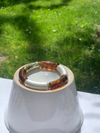 Bracelet de perles or, léopard et blanc