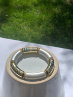 Bracelet de perles or et blanc
